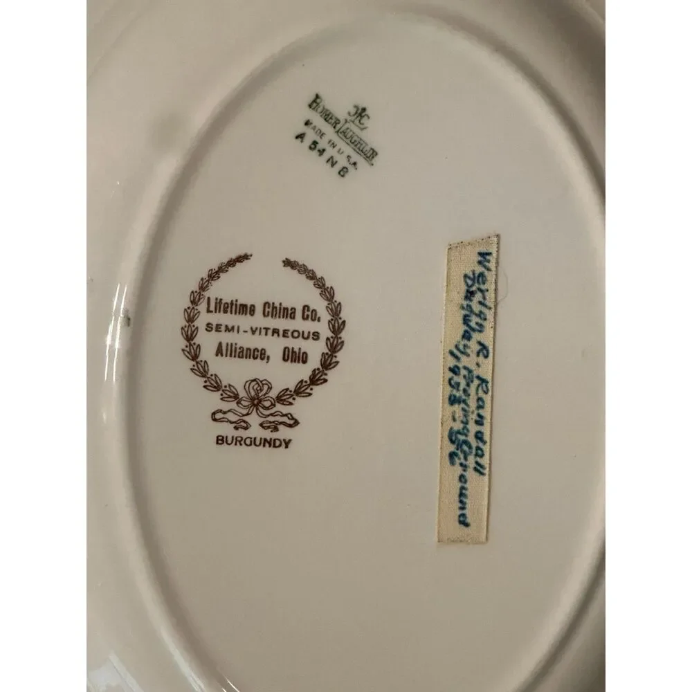 Homer Laughlin DISCONTINUED Burgundy Magnolia Oval Platter